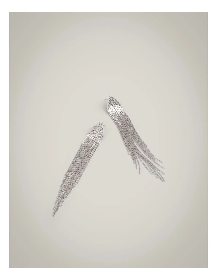 Quinn Fringe Drop Earrings in Dark Silver image 4