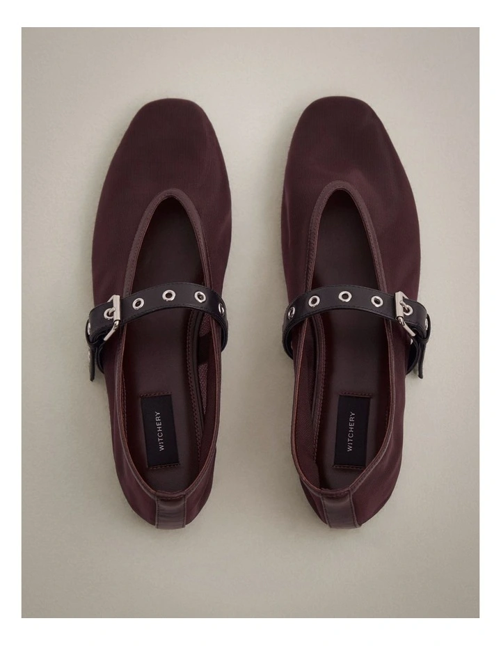 Mia Mesh Flats in Fig image 1