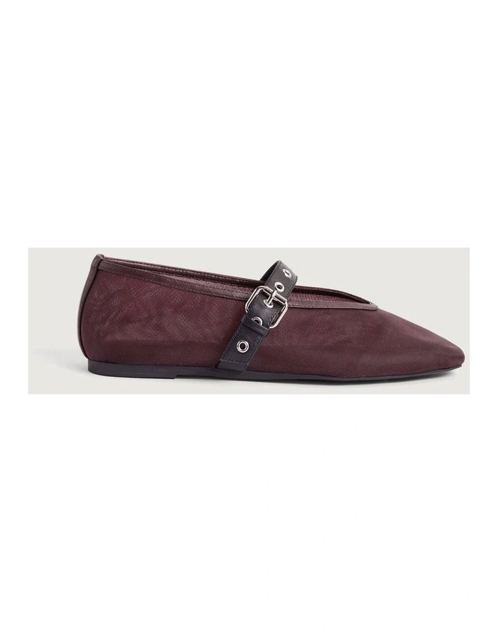 Mia Mesh Flats in Fig image 3