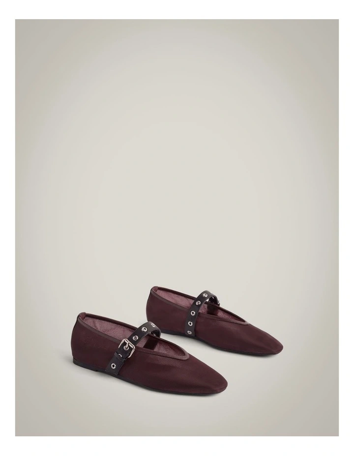 Mia Mesh Flats in Fig image 4