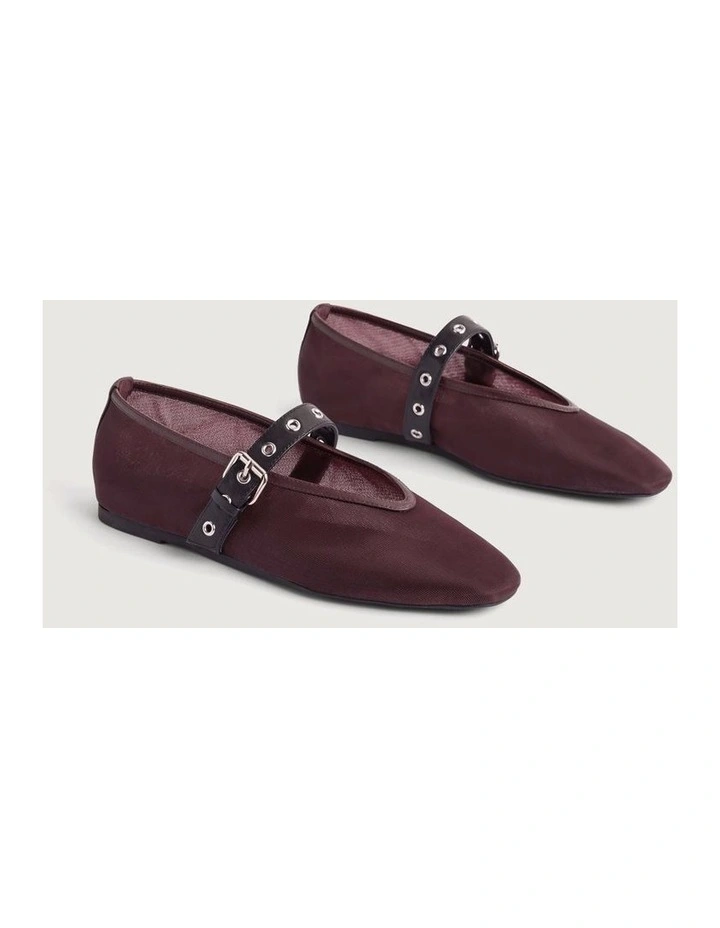Mia Mesh Flats in Fig image 4