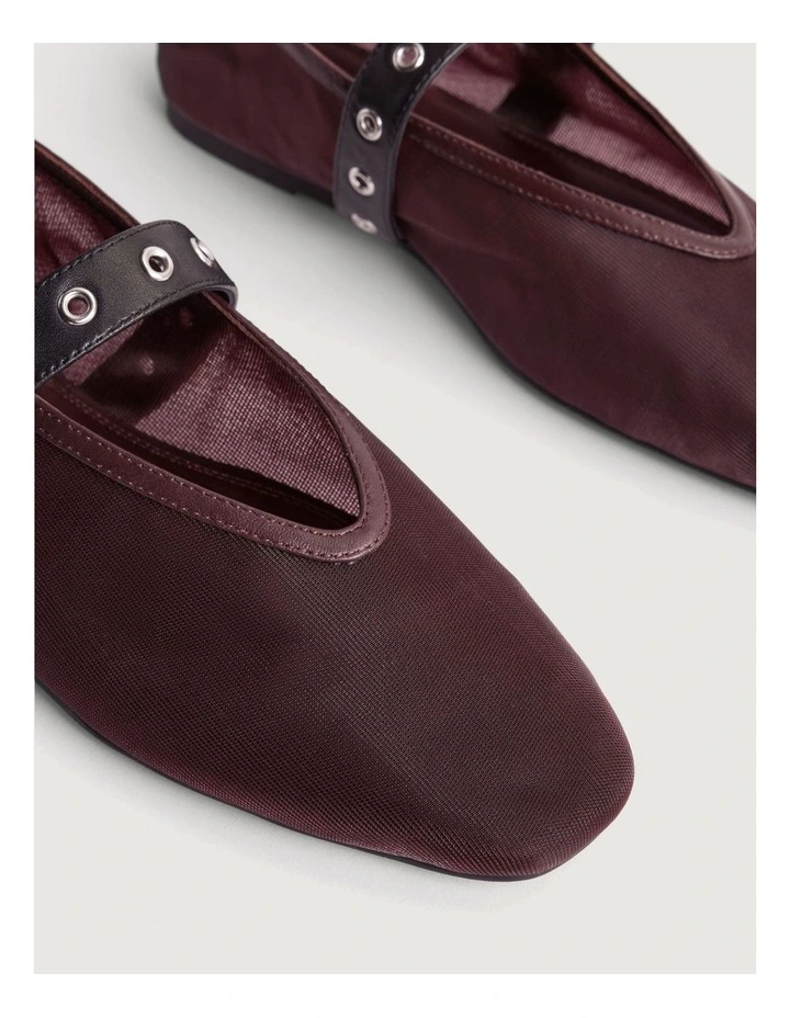 Mia Mesh Flats in Fig image 5