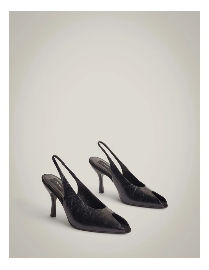 Naomi Peep Toe Heels in Black image 3