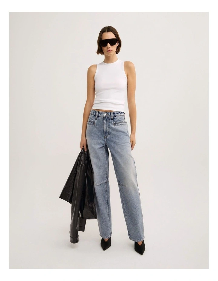 High Front Tank Top in Fresh White image 2