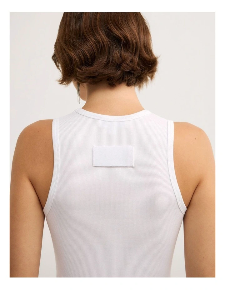 High Front Tank Top in Fresh White image 4