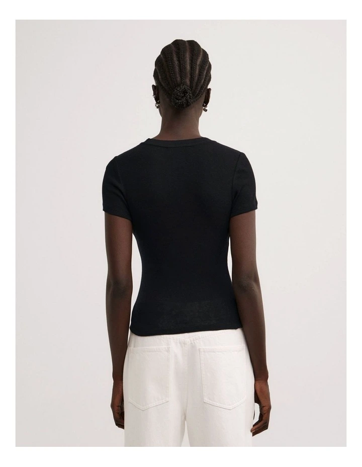 Fine Jersey T-shirt in Black image 4
