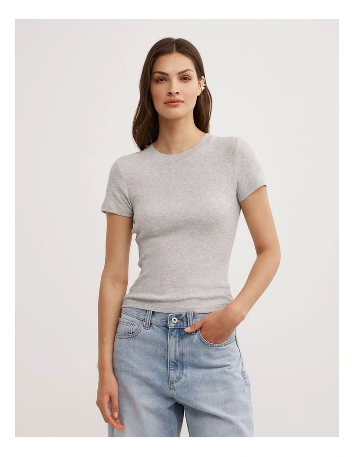 Fine Jersey T-shirt in Light Grey Marle image 1