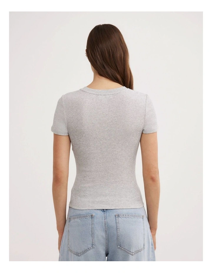 Fine Jersey T-shirt in Light Grey Marle image 4