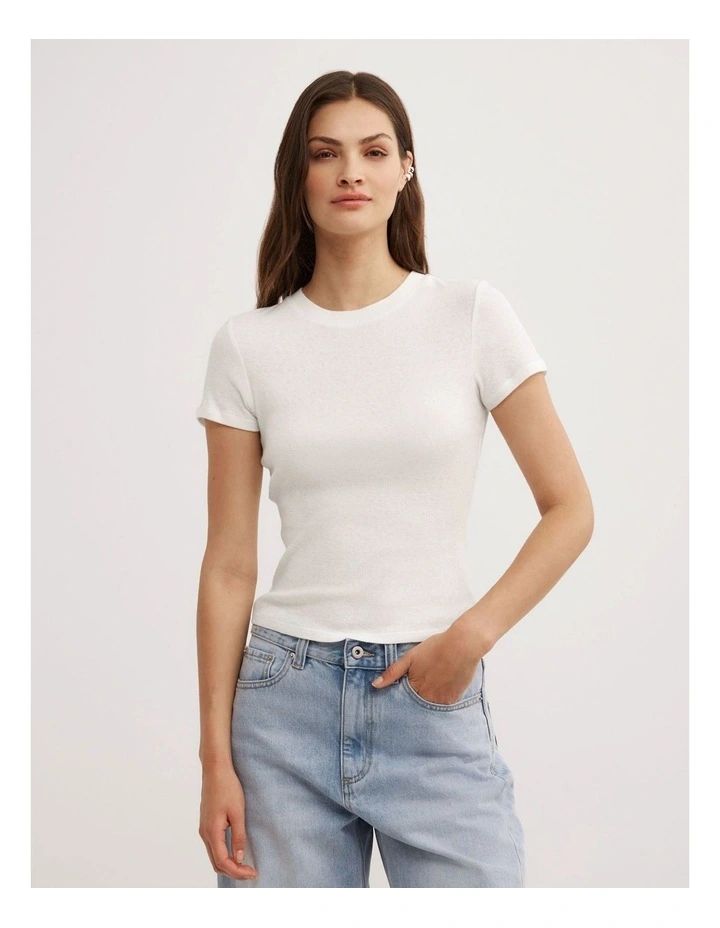 Fine Jersey T-shirt in Fresh White image 1