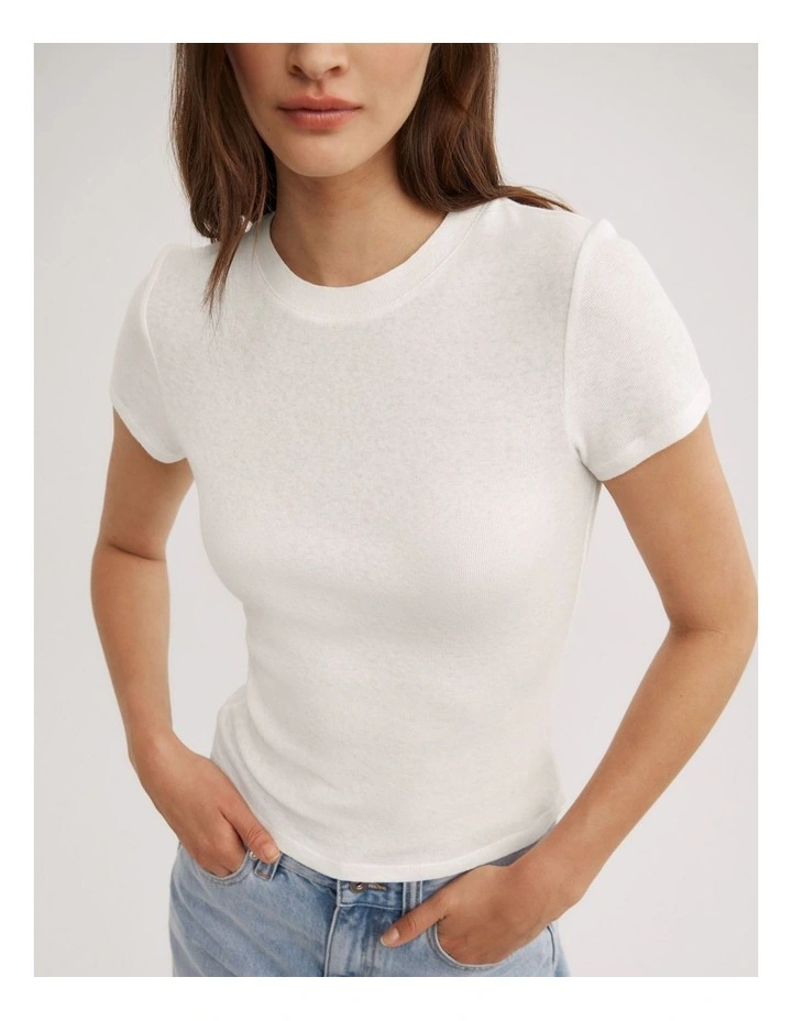 Fine Jersey T-shirt in Fresh White image 3