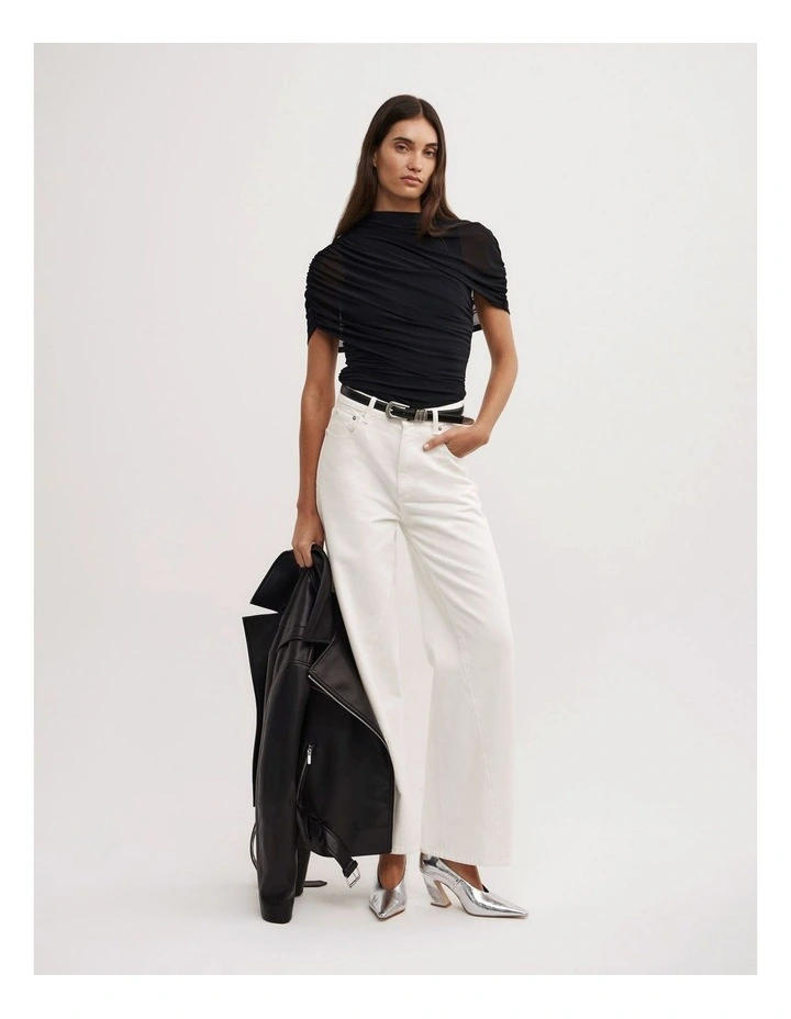 Mesh Cape Top in Black image 2