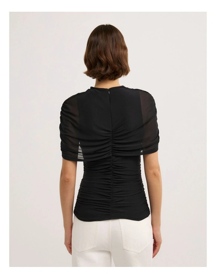 Mesh Cape Top in Black image 5