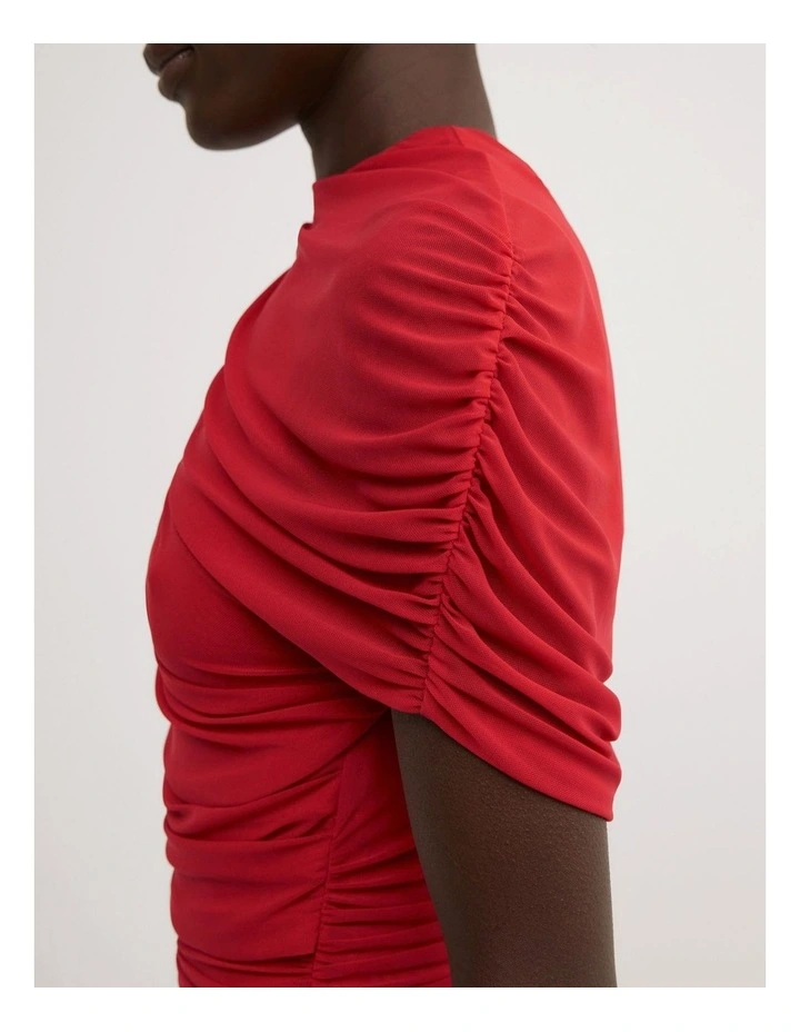 Mesh Cape Top in Red image 4