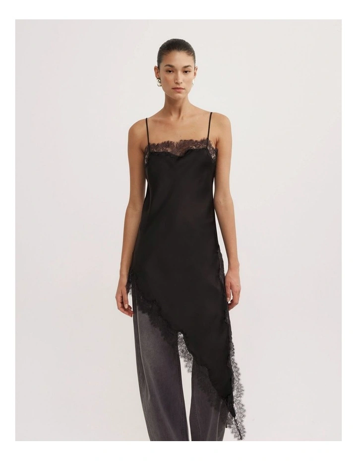 Asymmetric Tunic Top in Black image 1