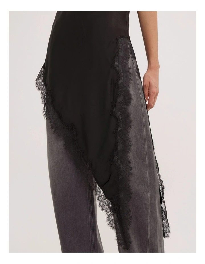 Asymmetric Tunic Top in Black image 3