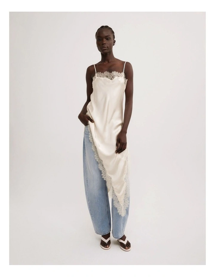 Asymmetric Tunic Top in Vanilla image 2