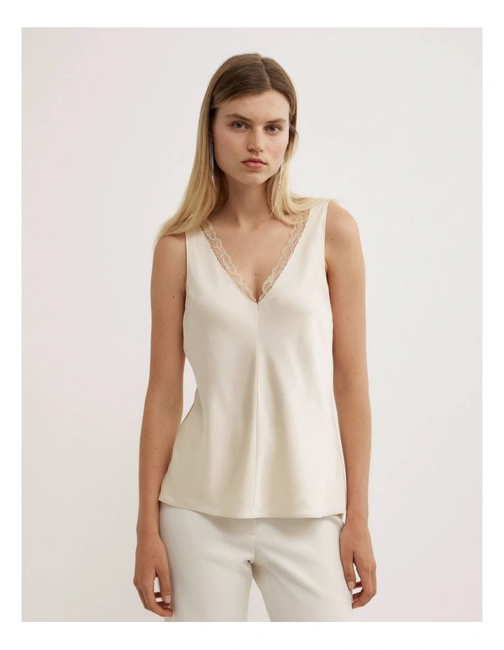 Trim Detail Cami in Vanilla image 1