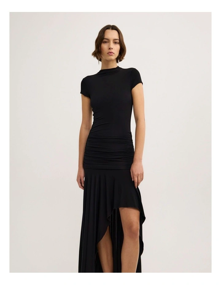 Asymmetric T-shirt Dress - Lara Worthington in Black image 2