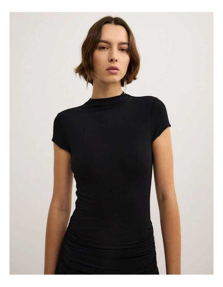 Asymmetric T-shirt Dress - Lara Worthington in Black image 3