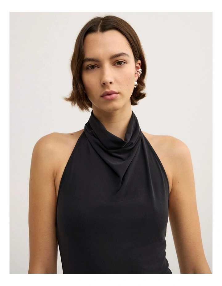 Wrap Jersey Dress in - Lara Worthington Washed Black image 3