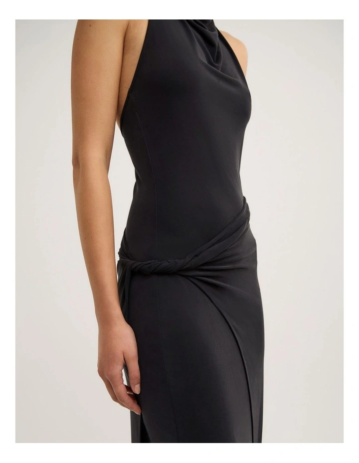 Wrap Jersey Dress in - Lara Worthington Washed Black image 4