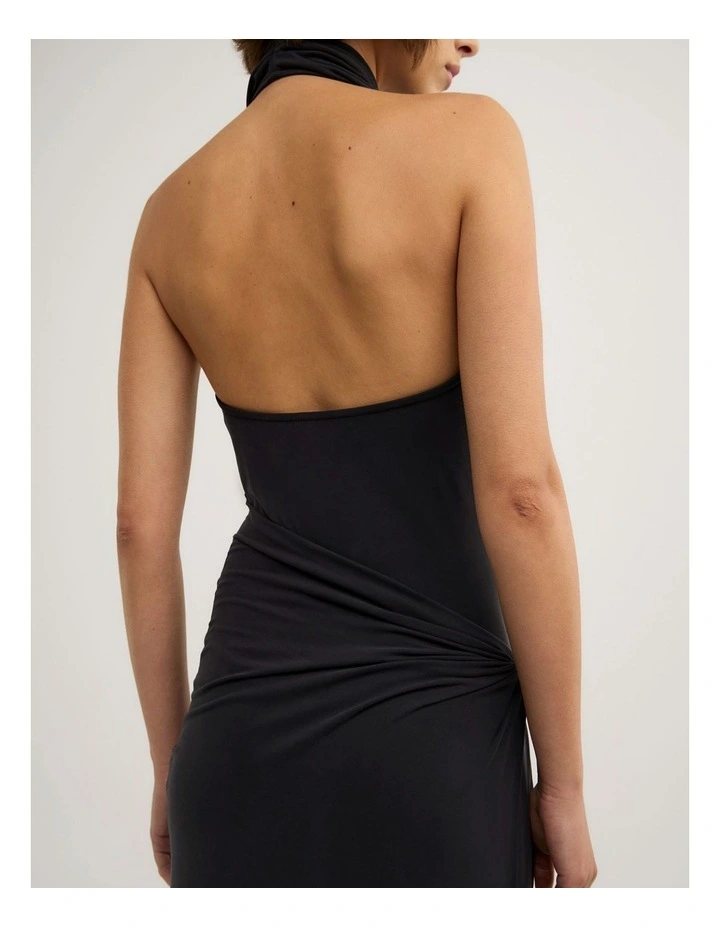 Wrap Jersey Dress in - Lara Worthington Washed Black image 5