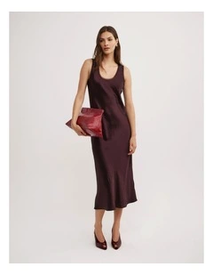 Scoop Neck Slip Dress in Plum