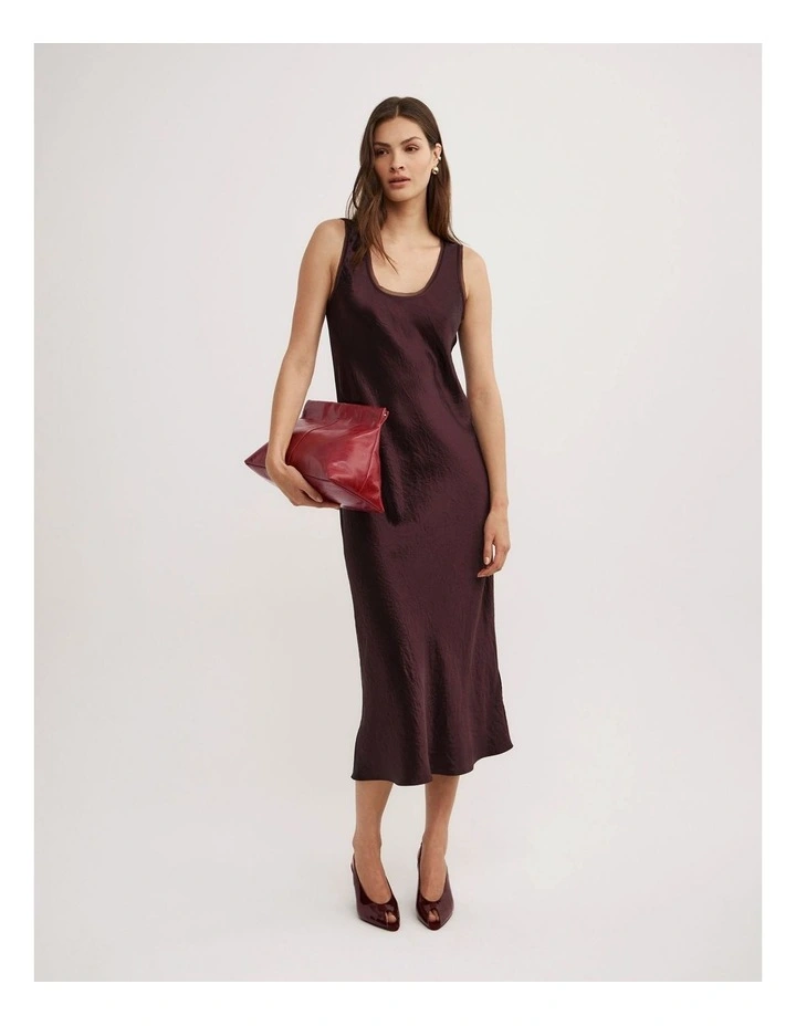 Scoop Neck Slip Dress in Plum image 1