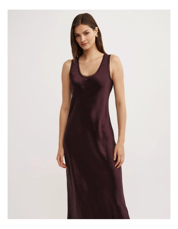 Scoop Neck Slip Dress in Plum image 2