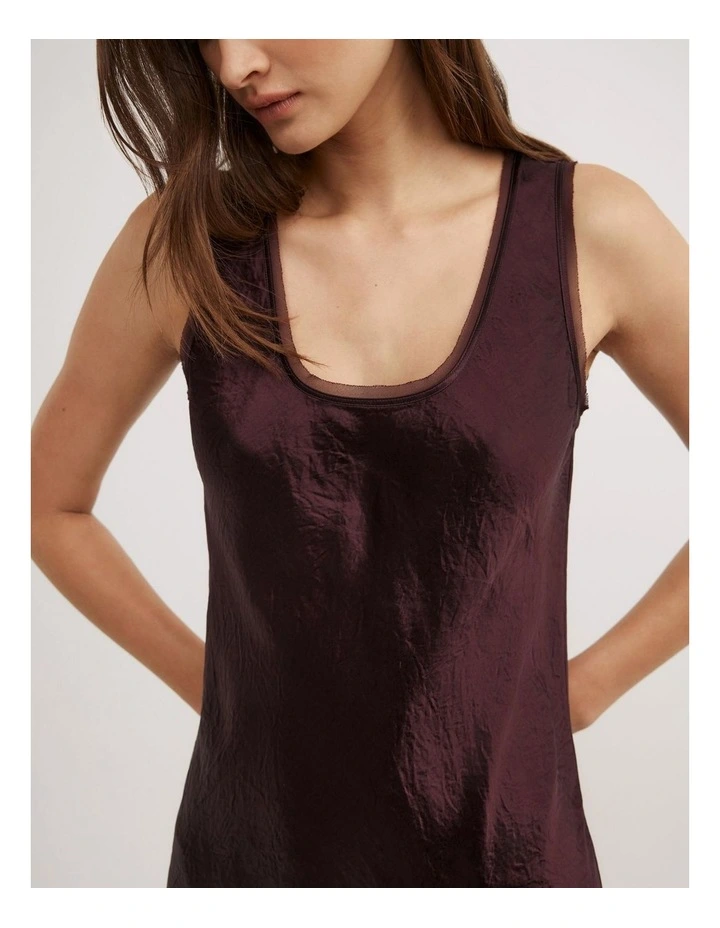 Scoop Neck Slip Dress in Plum image 3