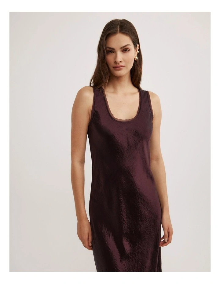 Scoop Neck Slip Dress in Plum image 4