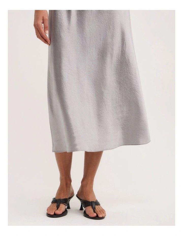 Scoop Neck Slip Dress in Silver image 3