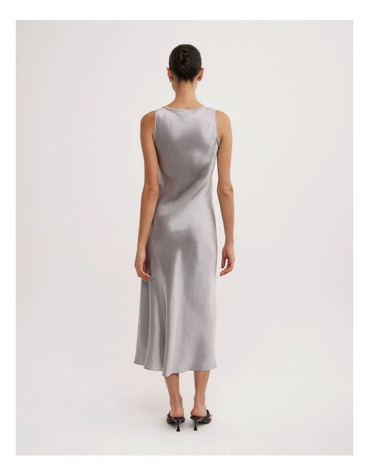 Scoop Neck Slip Dress in Silver image 5
