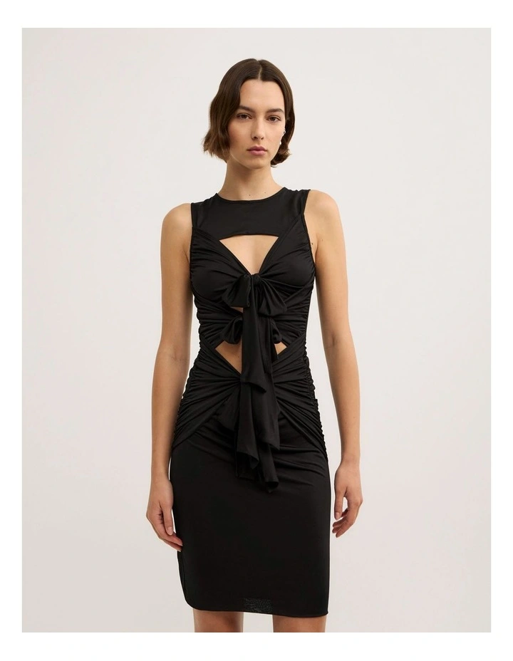Tie Detail Dress - Lara Worthington in Black image 3