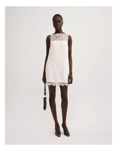 Lace Yoke Dress in Vanilla