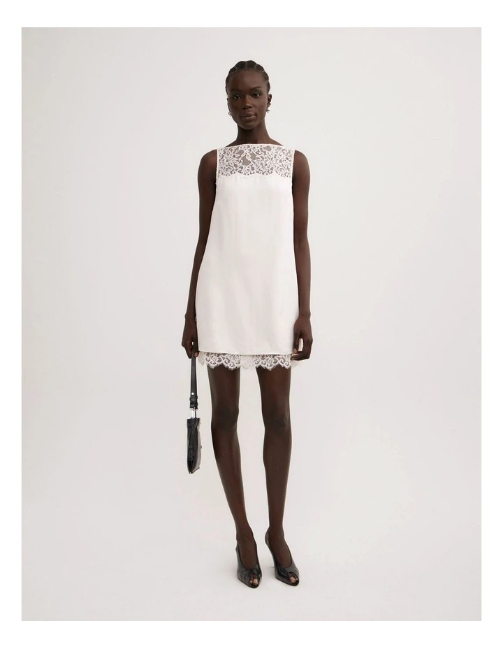 Lace Yoke Dress in Vanilla image 1