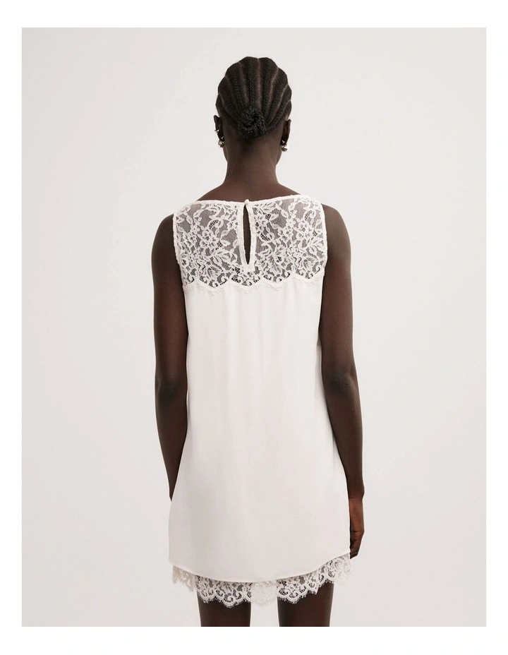 Lace Yoke Dress in Vanilla image 6