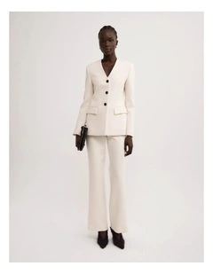 Collarless Blazer in Vanilla