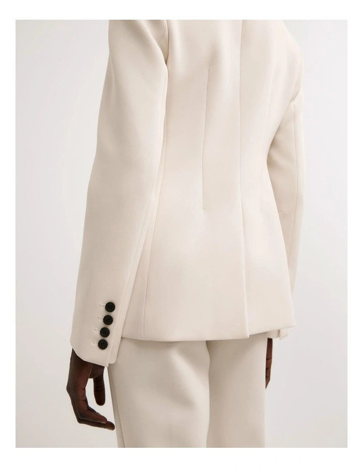 Collarless Blazer in Vanilla image 7
