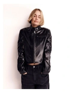 Clean Biker Jacket in Black