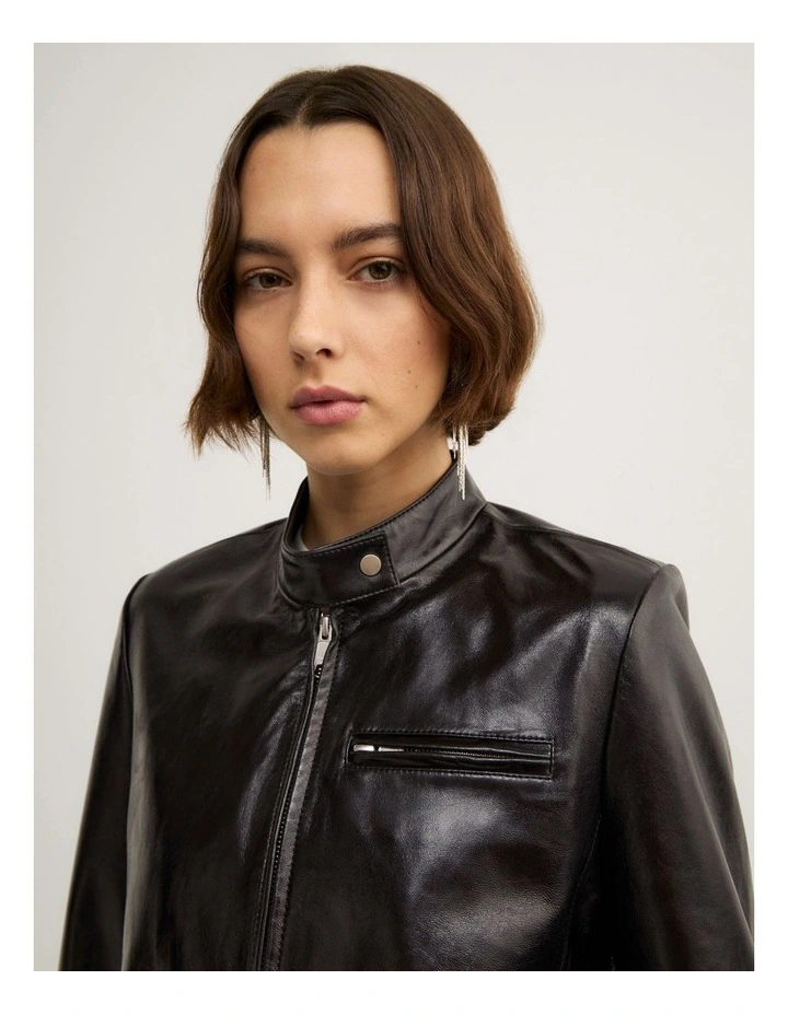 Clean Biker Jacket in Black image 4