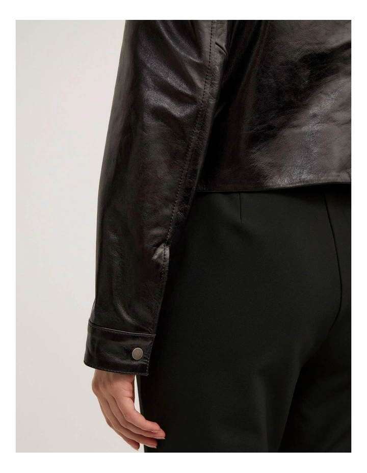 Clean Biker Jacket in Black image 5