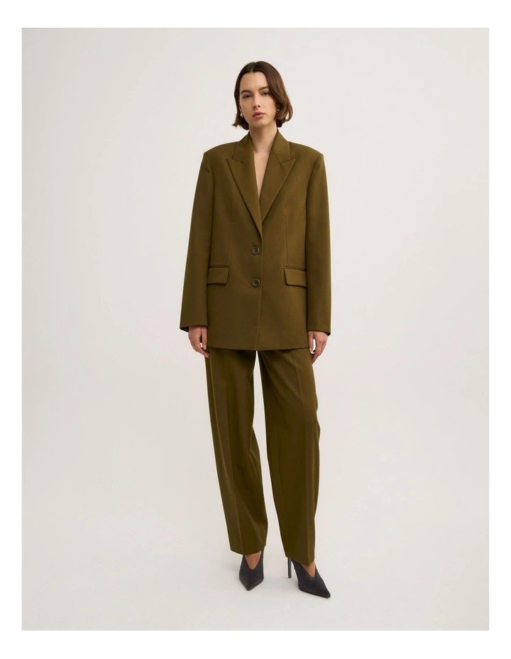 Single Breasted Blazer in Khaki image 2