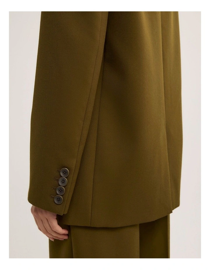 Single Breasted Blazer in Khaki image 4