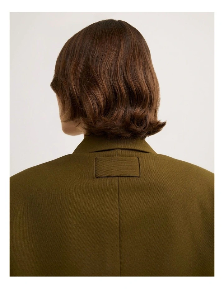 Single Breasted Blazer in Khaki image 5