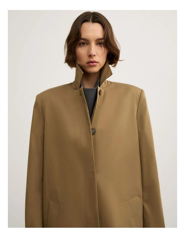 Single Breasted Trench Coat in Beige image 3