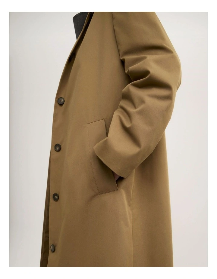 Single Breasted Trench Coat in Beige image 7
