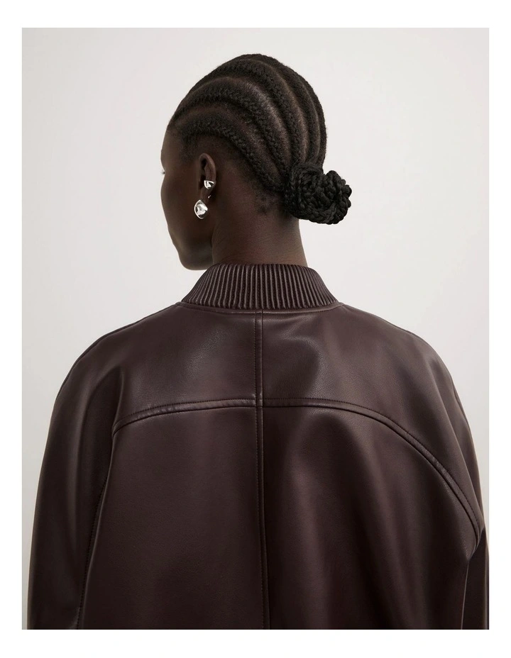 Cropped Bomber Jacket in Bitter Chocolate image 7