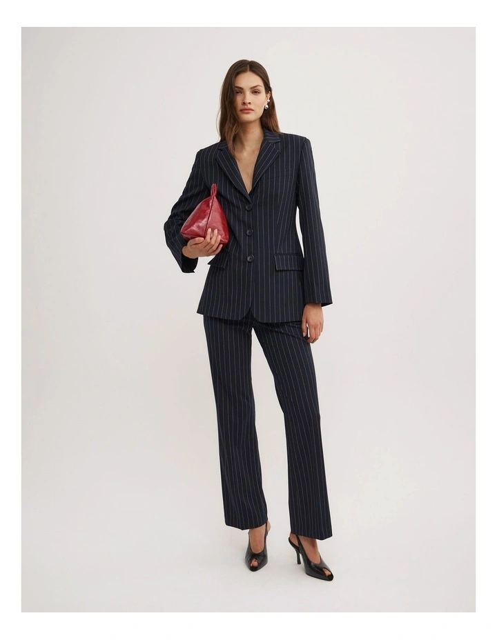 Pinstripe Blazer in Navy Pinstripe image 2