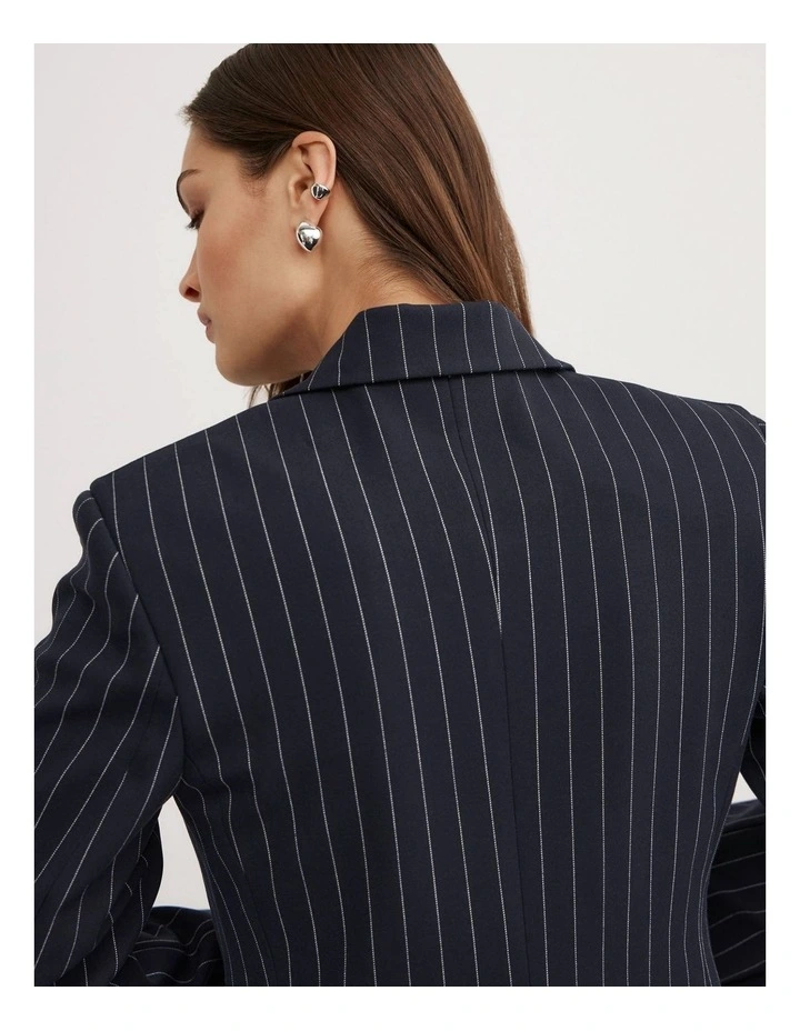 Pinstripe Blazer in Navy Pinstripe image 4